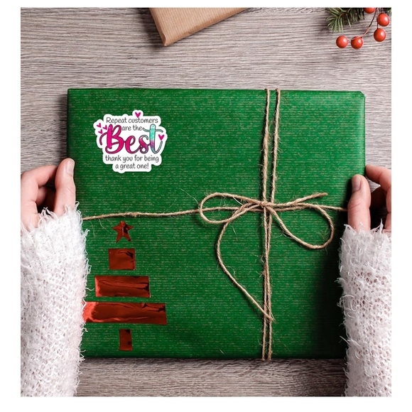 50ct 'Repeat Customers Are The Best Customers' Stickers - Picture 2 of 2